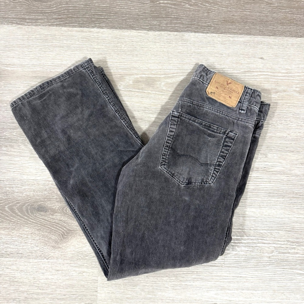 American Eagle Grey Classic Fit Bootcut Corduroy Pants Men's Size 29x29